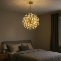 Suspension moderne en cristal & métal doré Ø 35 cm | Iris - LuminaSeat