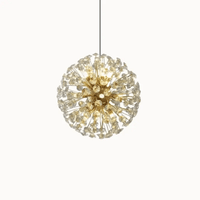 Suspension moderne en cristal & métal doré Ø 35 cm | Iris - LuminaSeat