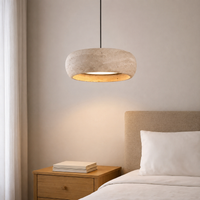 Suspension moderne en travertin authentique Ø 20 cm | Cerclio - LuminaSeat