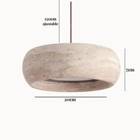 Suspension moderne en travertin authentique Ø 20 cm | Cerclio - LuminaSeat