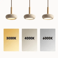 Suspension moderne en travertin & bois | Travert - LuminaSeat
