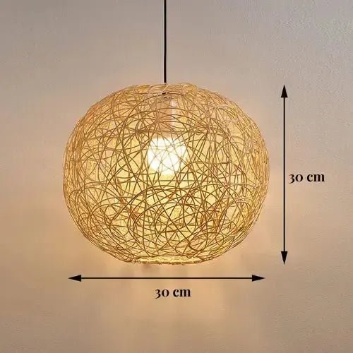 Suspension rotin & bambou design sphérique | Luciano - LuminaSeat