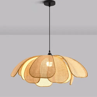Suspension rotin naturel design pétales Ø 50 cm | Milano - LuminaSeat