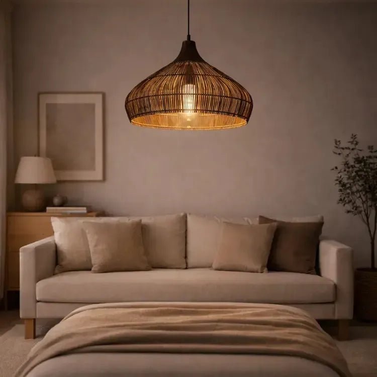 Suspension rotin naturel Ø 40 cm | Cocooning - LuminaSeat