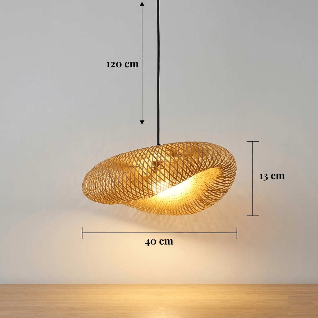 Suspension Scandinave en bambou Ø 40 cm | Nissa - LuminaSeat