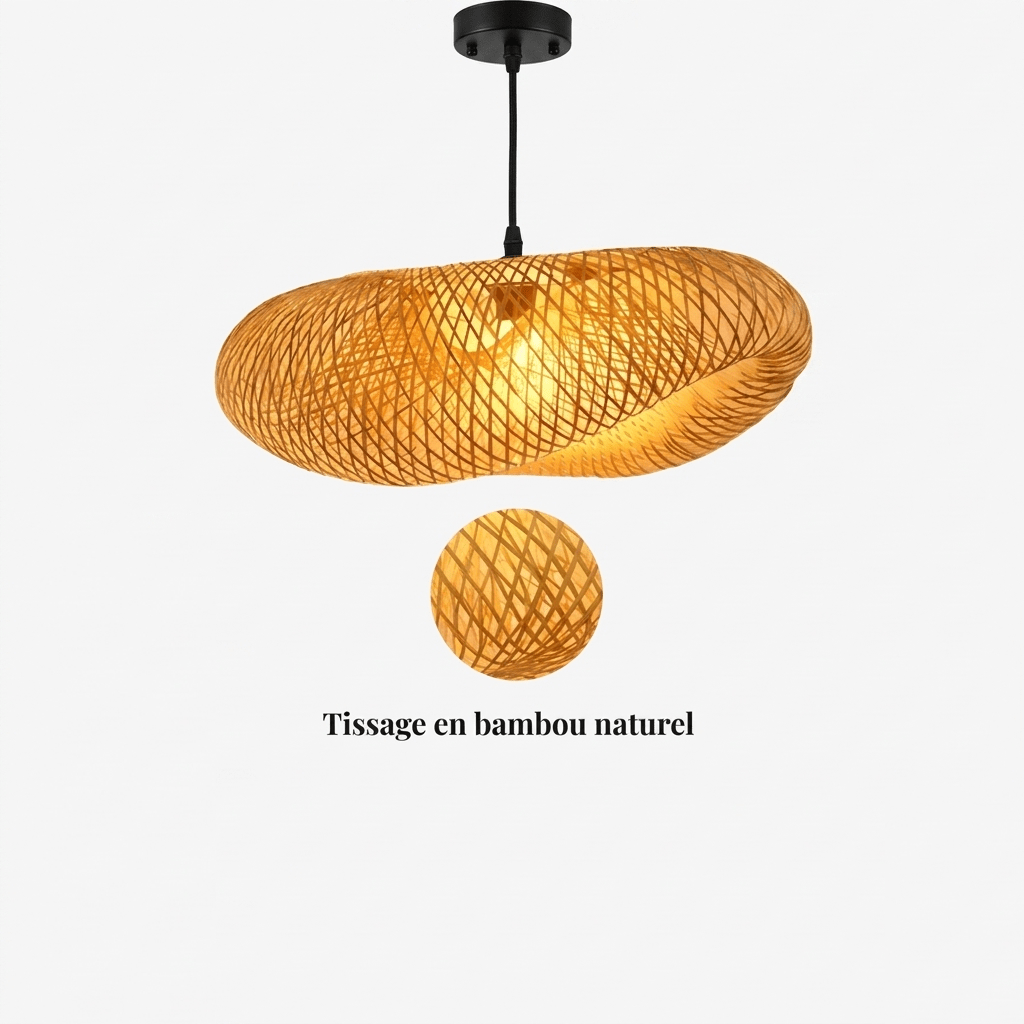 Suspension Scandinave en bambou Ø 40 cm | Nissa - LuminaSeat