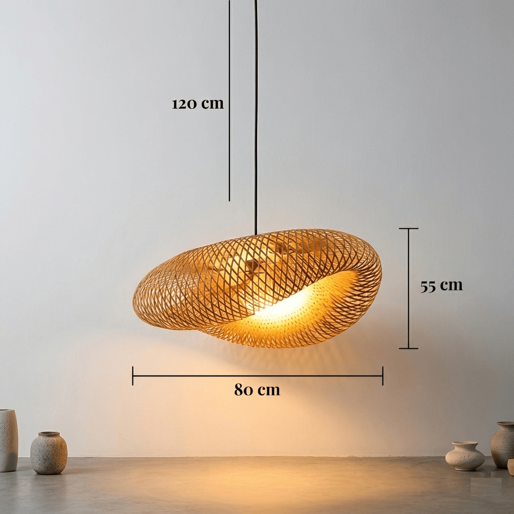 Suspension Scandinave en bambou Ø 40 cm | Nissa - LuminaSeat