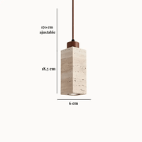 Suspension scandinave en travertin & bois | Niveoli - LuminaSeat