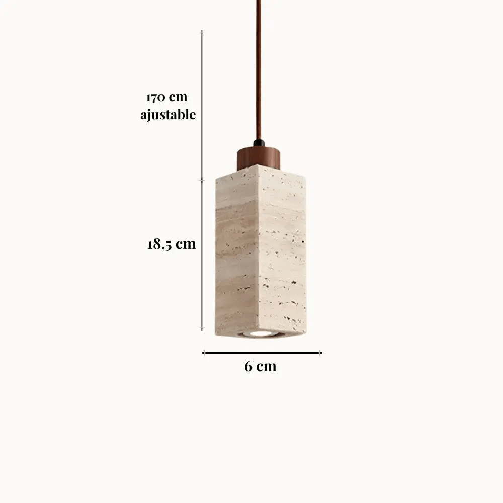 Suspension scandinave en travertin & bois | Niveoli - LuminaSeat