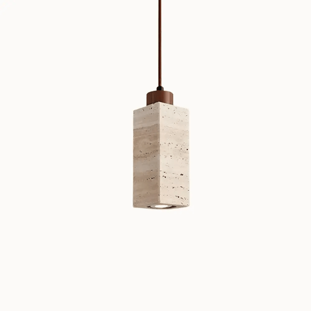 Suspension scandinave en travertin & bois | Niveoli - LuminaSeat
