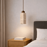 Suspension scandinave en travertin & bois | Niveoli - LuminaSeat
