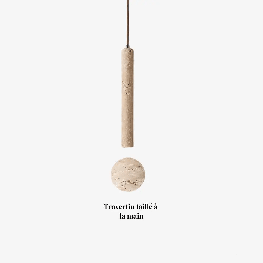 Suspension scandinave épuré en pierre de travertin | Vikine - LuminaSeat