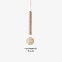 Suspension scandinave épuré en pierre de travertin | Vikine - LuminaSeat