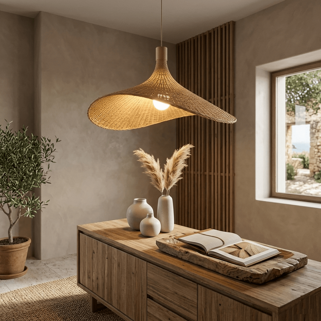 Suspension sculptural en bambou | Filenne - LuminaSeat