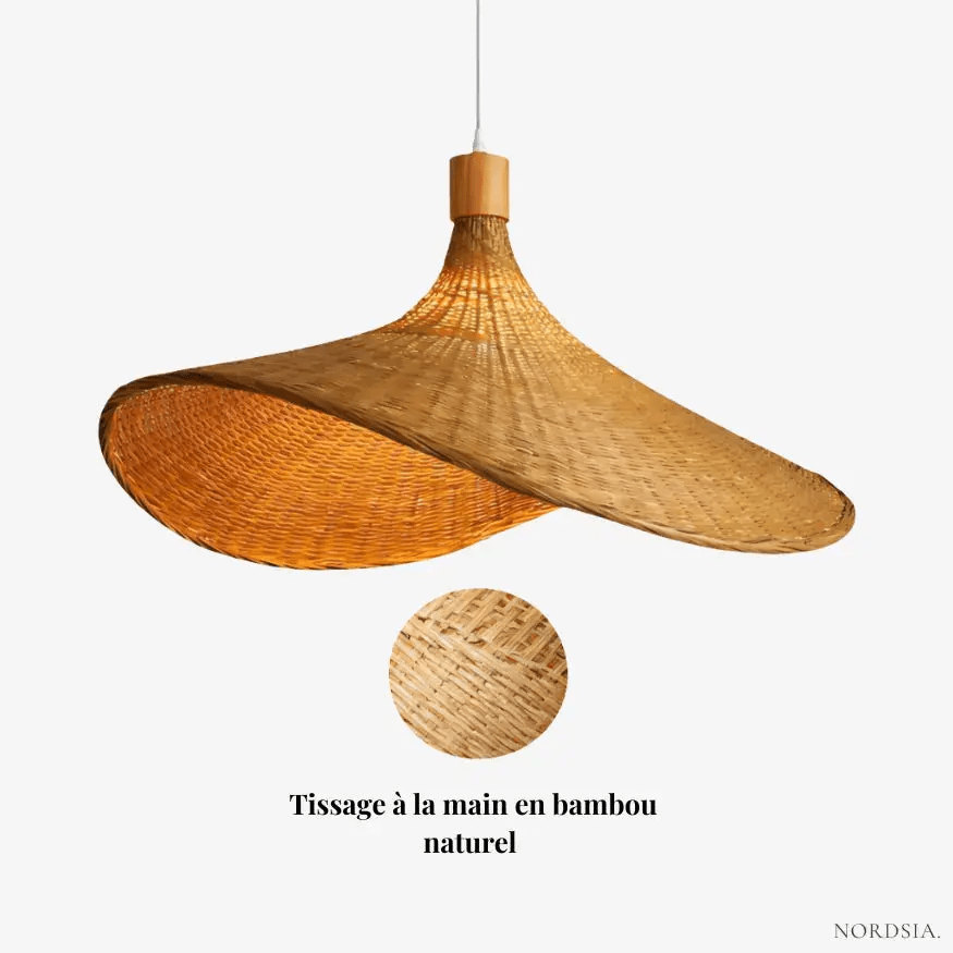 Suspension sculptural en bambou | Filenne - LuminaSeat
