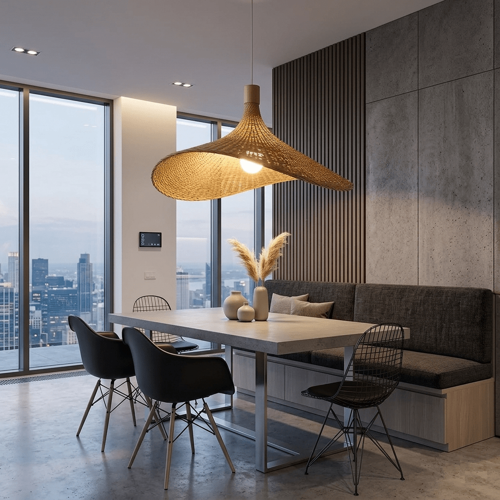 Suspension sculptural en bambou | Filenne - LuminaSeat